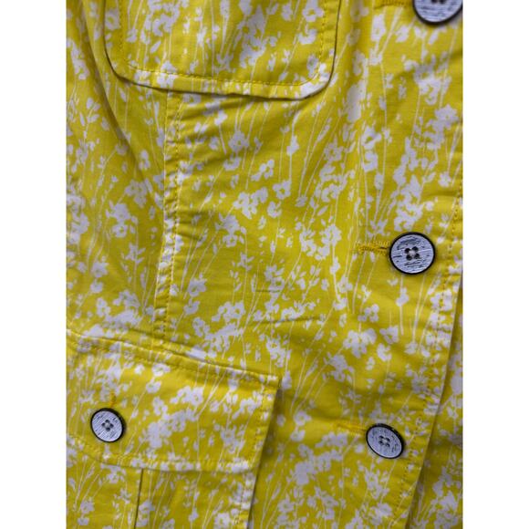 CAbi Field Jacket Womens Daisy Spring Yellow Floral‎ 5160 Pockets Size Medium - Picture 7 of 10